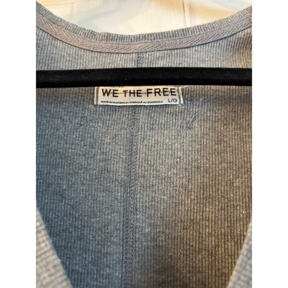Free People We The Free Neria Tank Top Gray V Neck Size Large Essential - Picture 3 of 5